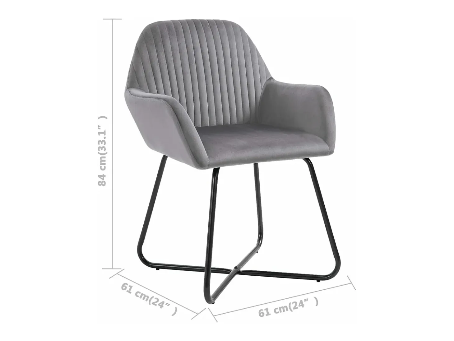 Sillas comedor 2 unidades de terciopelo gris