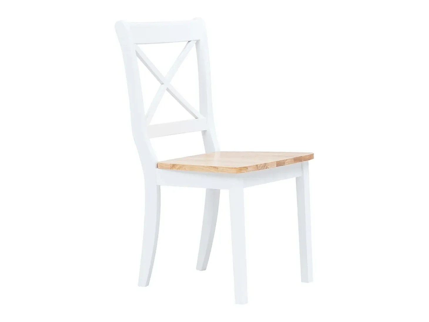 Sillas comedor 4 unidades madera maciza caucho blanco madera claro