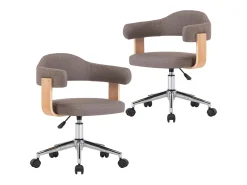 Sillas comedor giratorias 2 unidades madera curvada tela gris taupe