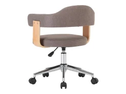 Sillas comedor giratorias 4 unidades madera curvada tela gris taupe