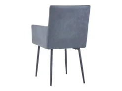 Sillas comedor reposabrazos 2 uds cuero ante sintética gris