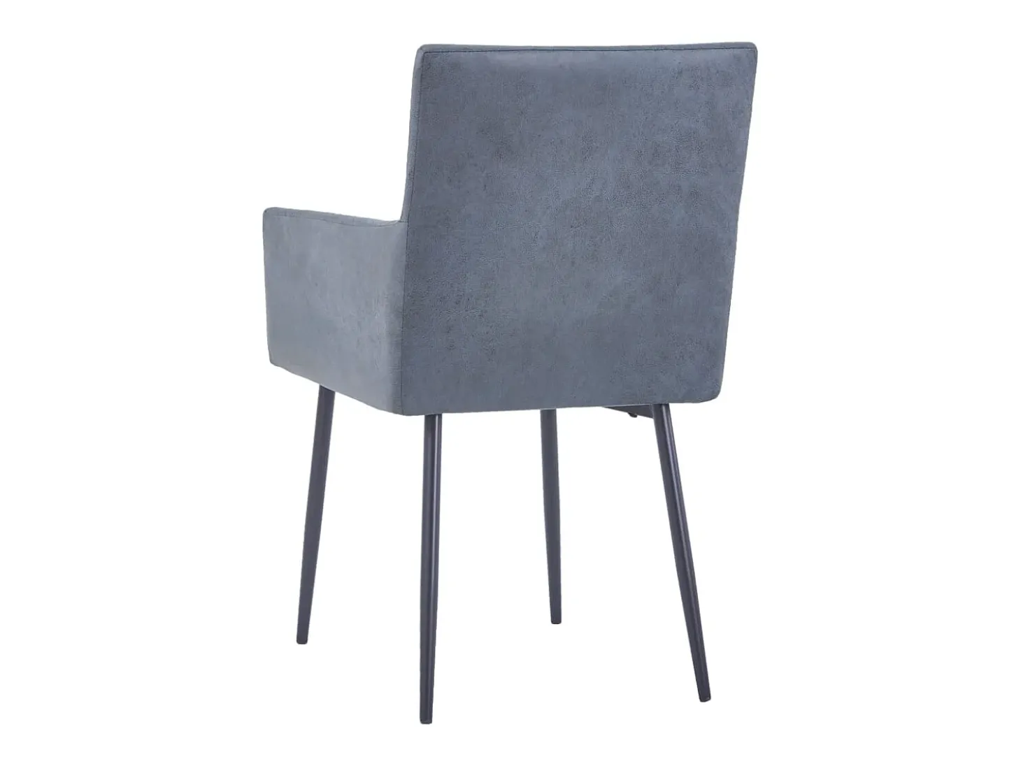 Sillas comedor reposabrazos 2 uds cuero ante sintética gris
