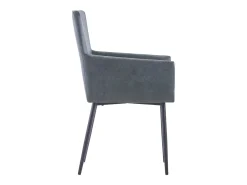 Sillas comedor reposabrazos 2 uds cuero ante sintética gris