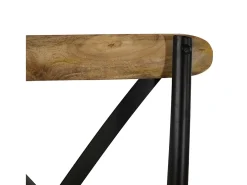 Sillas con respaldo cruzado 4 uds madera maciza de mango negro