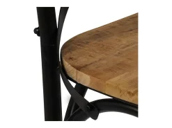 Sillas con respaldo cruzado 4 uds madera maciza de mango negro