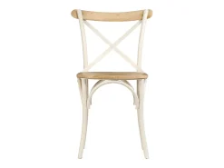 Sillas con respaldo cruzado 2 unidades madera maciza de mango blanco