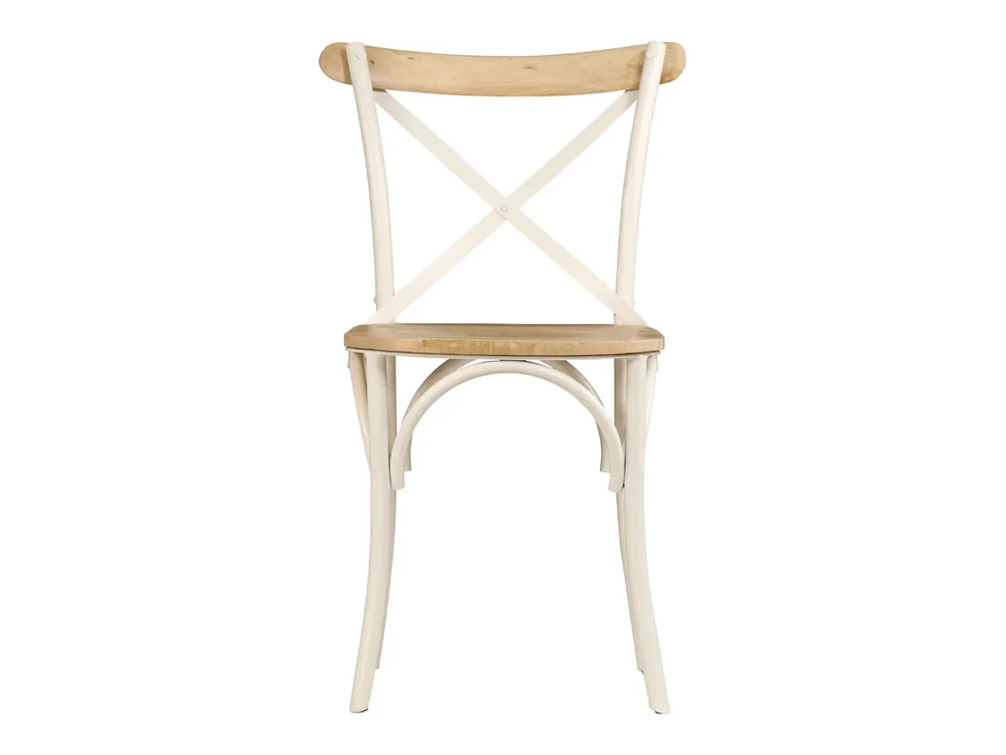 Sillas con respaldo cruzado 2 unidades madera maciza de mango blanco