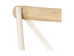 Sillas con respaldo cruzado 2 unidades madera maciza de mango blanco