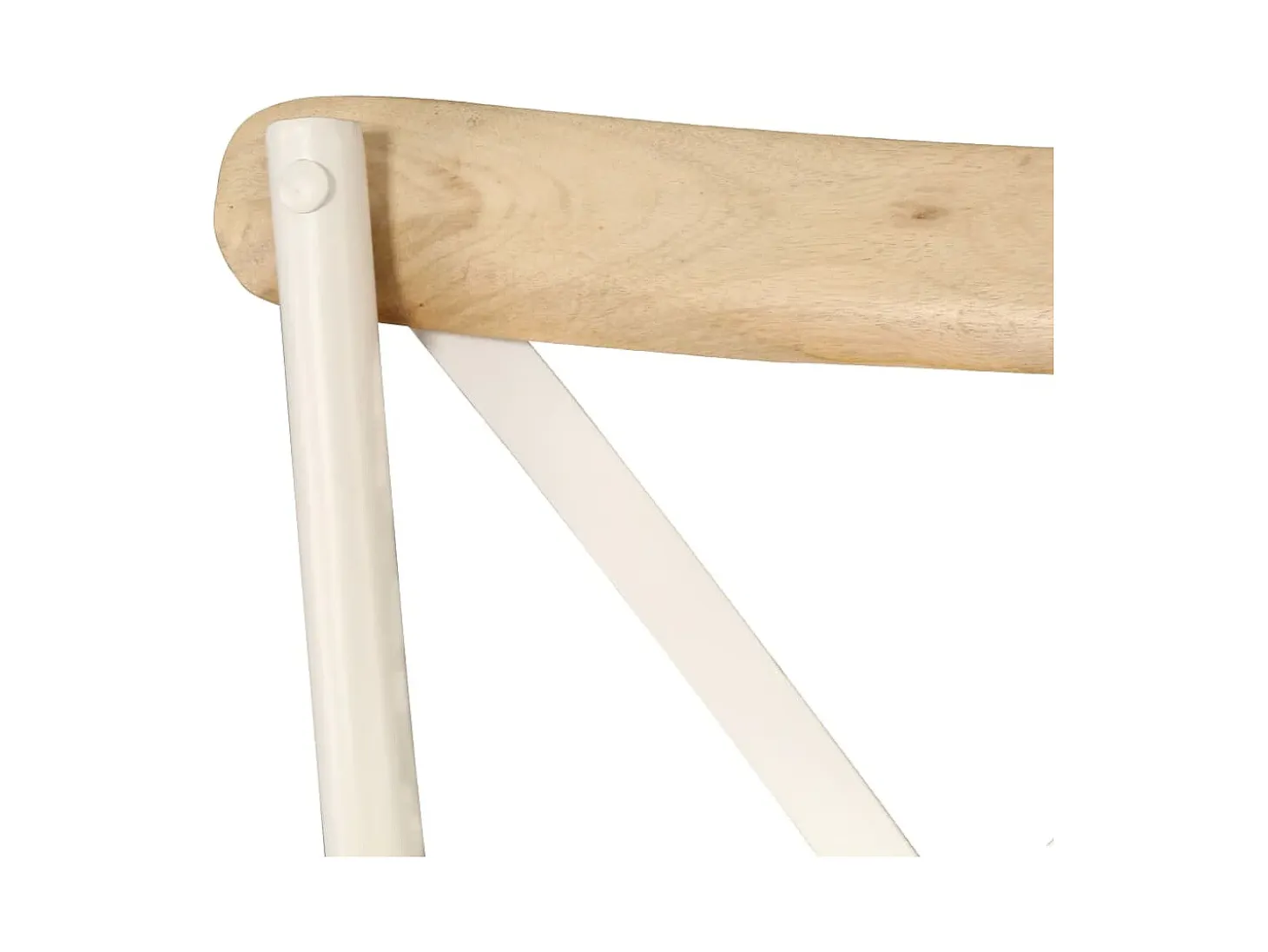 Sillas con respaldo cruzado 2 unidades madera maciza de mango blanco