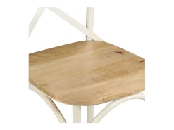 Sillas con respaldo cruzado 2 unidades madera maciza de mango blanco