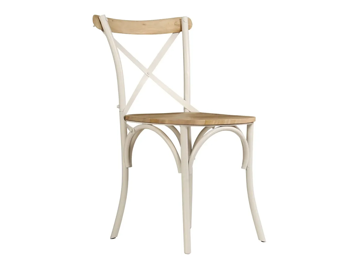 Sillas con respaldo cruzado 2 unidades madera maciza de mango blanco