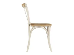 Sillas con respaldo cruzado 4 uds madera maciza de mango blanco