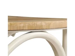Sillas con respaldo cruzado 4 uds madera maciza de mango blanco