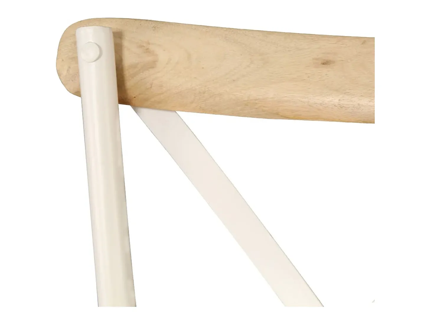 Sillas con respaldo cruzado 4 uds madera maciza de mango blanco