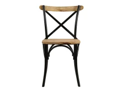 Sillas con respaldo cruzado 4 unidades madera maciza de mango negro