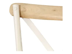 Sillas con respaldo cruzado 4 unidades madera maciza de mango blanco