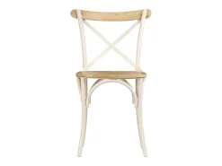 Sillas con respaldo cruzado 4 unidades madera maciza de mango blanco