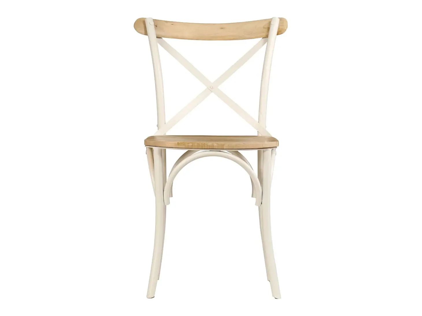 Sillas con respaldo cruzado 4 unidades madera maciza de mango blanco