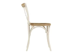 Sillas con respaldo cruzado 4 unidades madera maciza de mango blanco