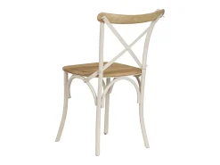 Sillas con respaldo cruzado 4 unidades madera maciza de mango blanco