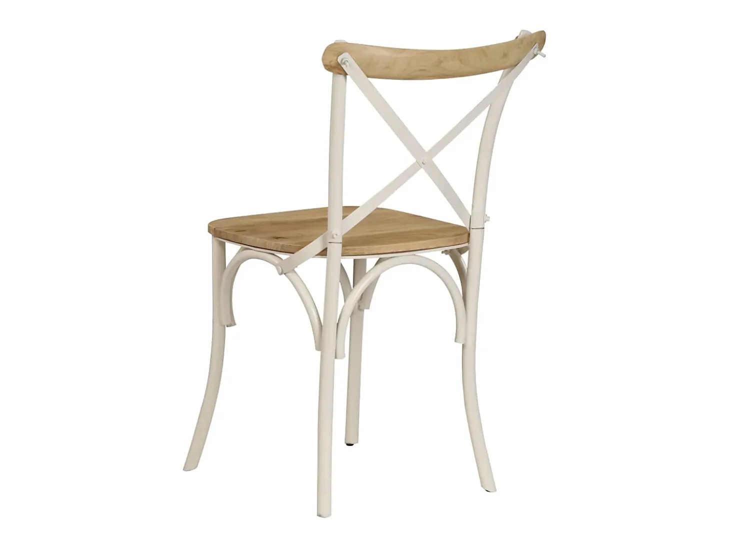 Sillas con respaldo cruzado 4 unidades madera maciza de mango blanco
