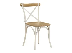 Sillas con respaldo cruzado 4 unidades madera maciza de mango blanco
