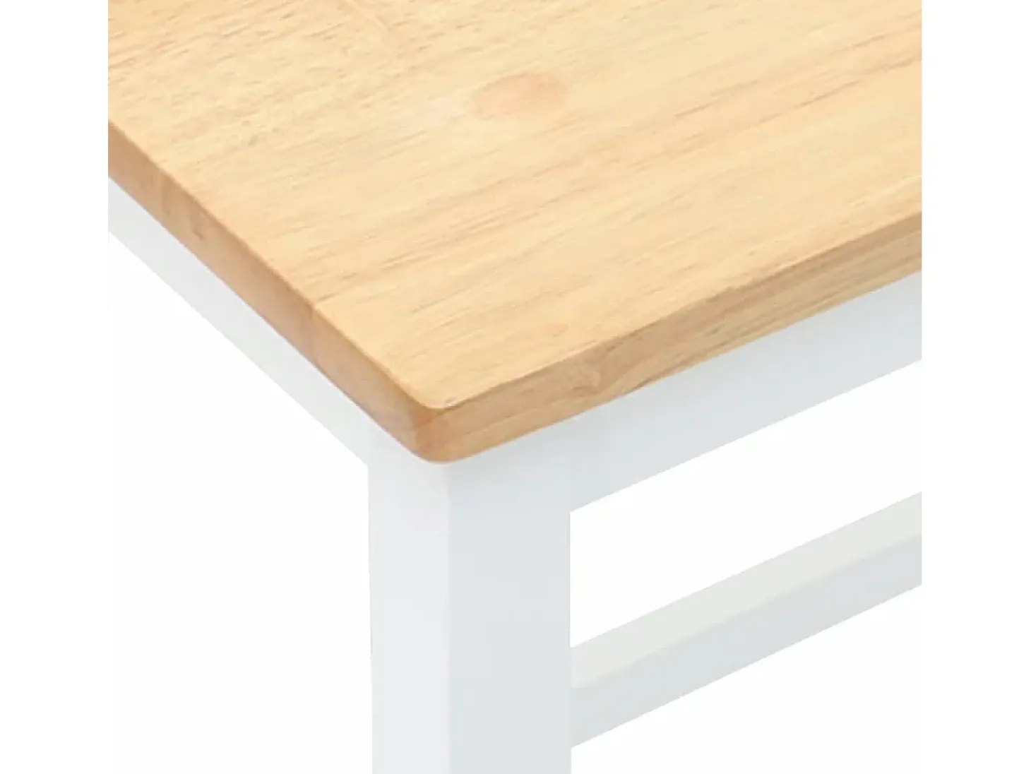 Sillas de bar 2 uds madera maciza blanca caucho