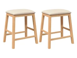 Sillas de bar con cojines 2 piezas madera maciza de caucho