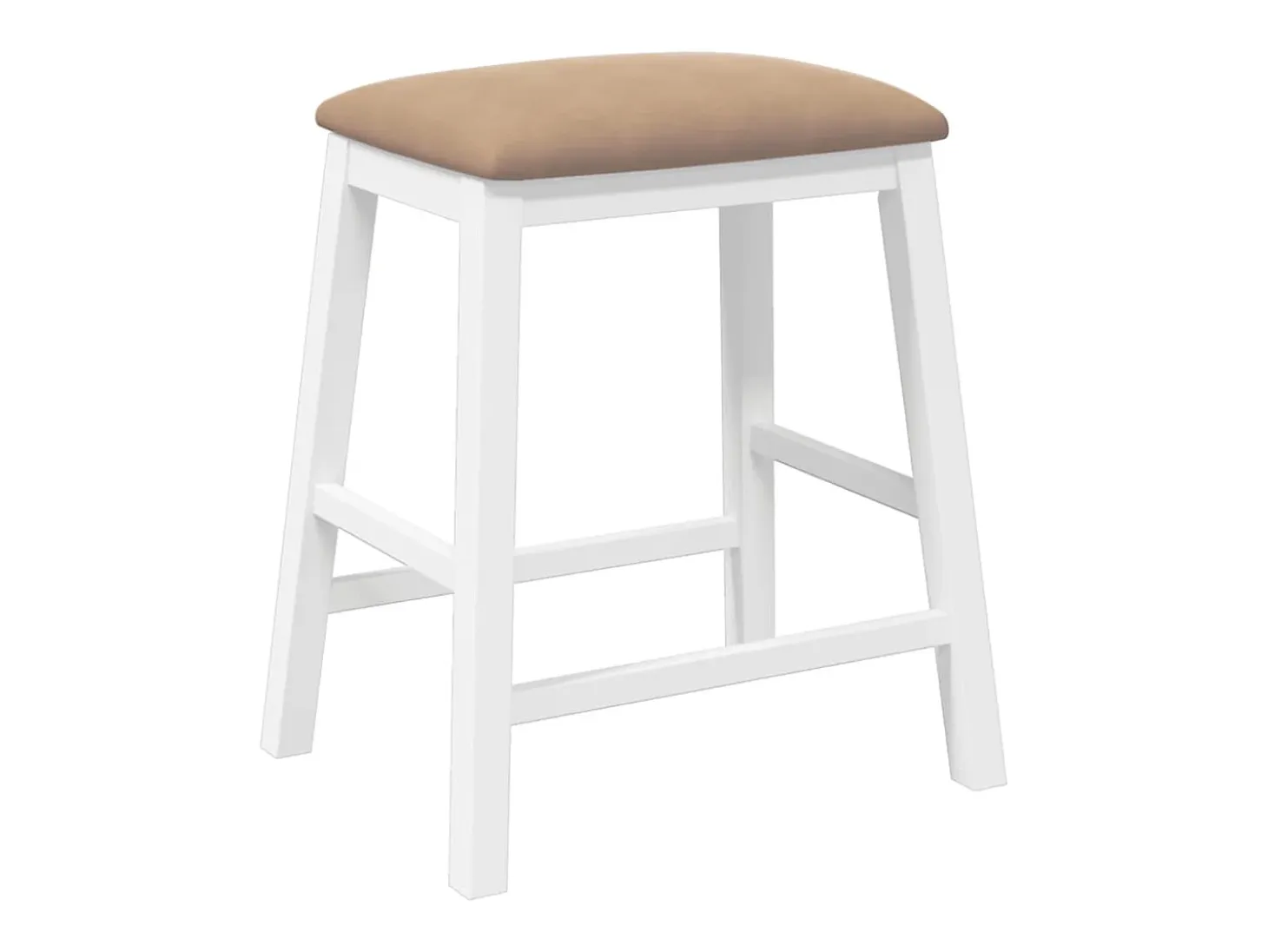 Sillas de bar con cojines 2 uds madera maciza blanca caucho