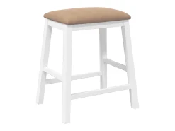 Sillas de bar con cojines 2 uds madera maciza blanca caucho