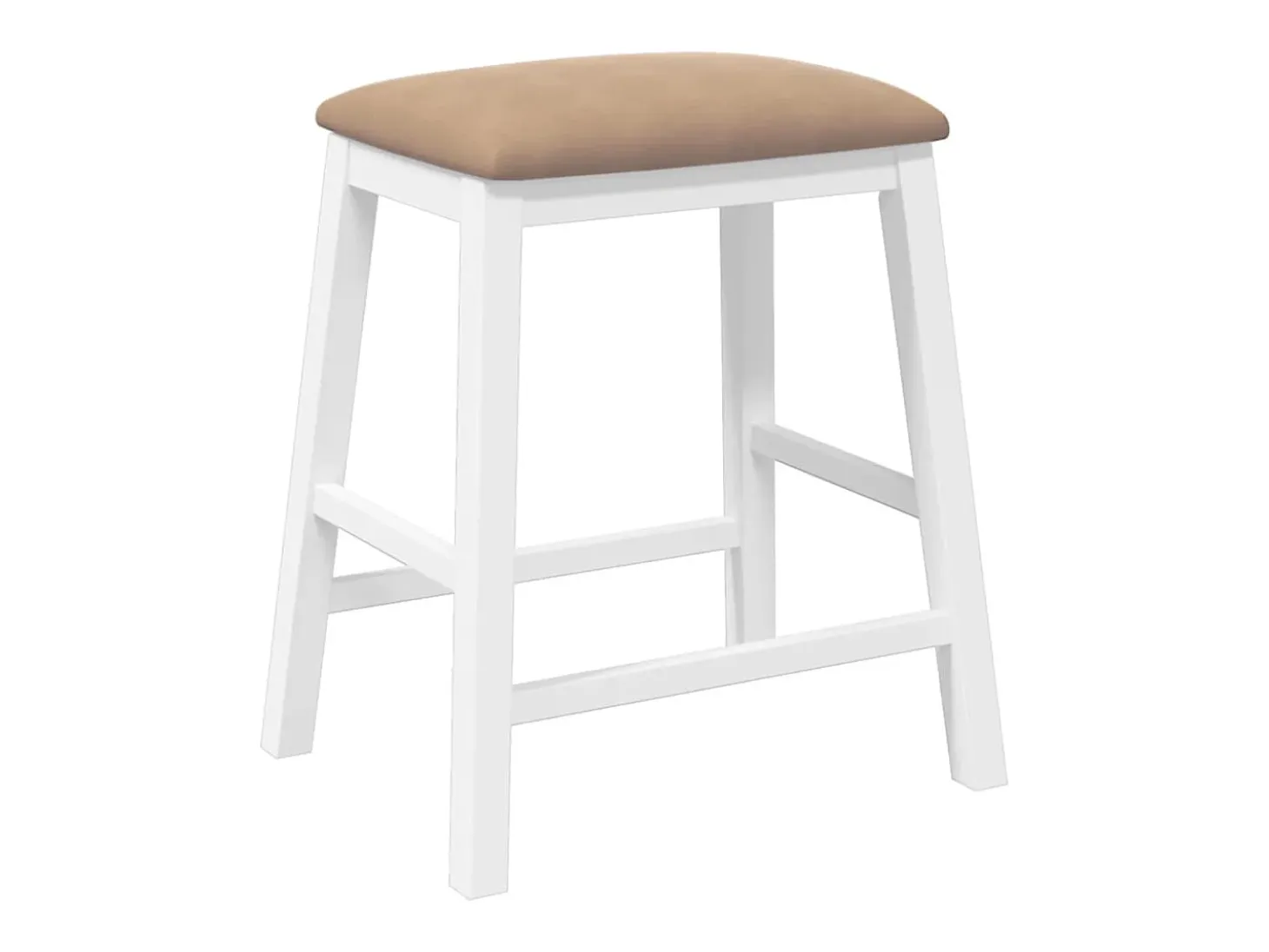 Sillas de bar con cojines 2 uds madera maciza blanca caucho