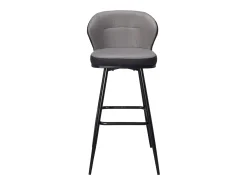 Sillas de bar giratorias acolchadas, altura del asiento 72 cm, lote de 2, DANA (Gris y Negro)