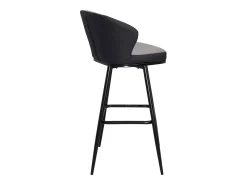 Sillas de bar giratorias acolchadas, altura del asiento 72 cm, lote de 2, DANA (Gris y Negro)