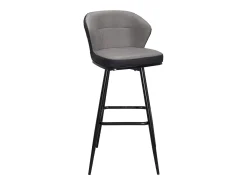Sillas de bar giratorias acolchadas, altura del asiento 72 cm, lote de 2, DANA (Gris y Negro)