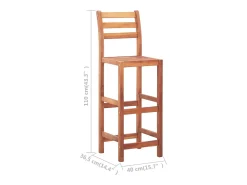 Sillas de cocina 4 unidades madera maciza de acacia