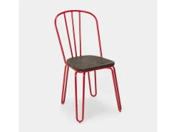 sillas de cocina de acero industrial para bar ferrum - Rojo
