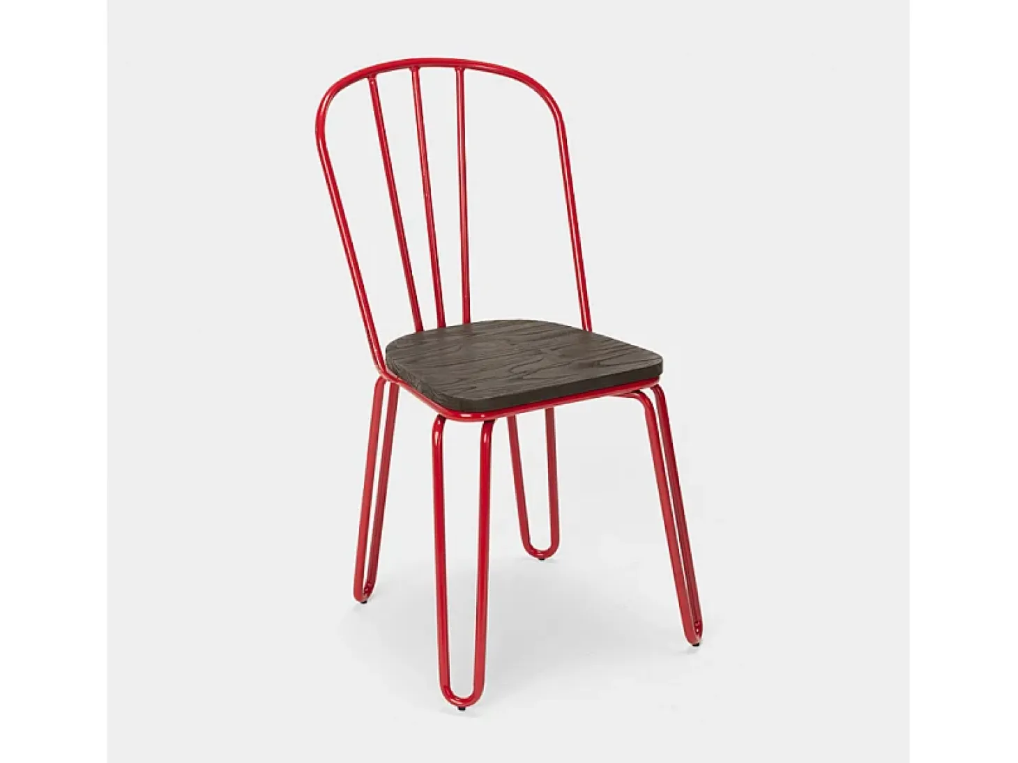 sillas de cocina de acero industrial para bar ferrum - Rojo