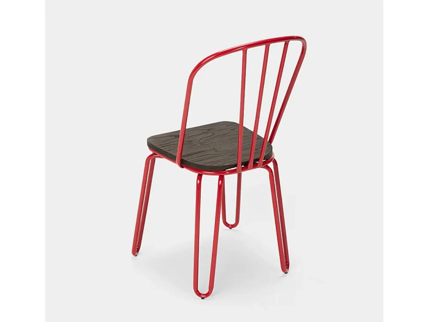 sillas de cocina de acero industrial para bar ferrum - Rojo