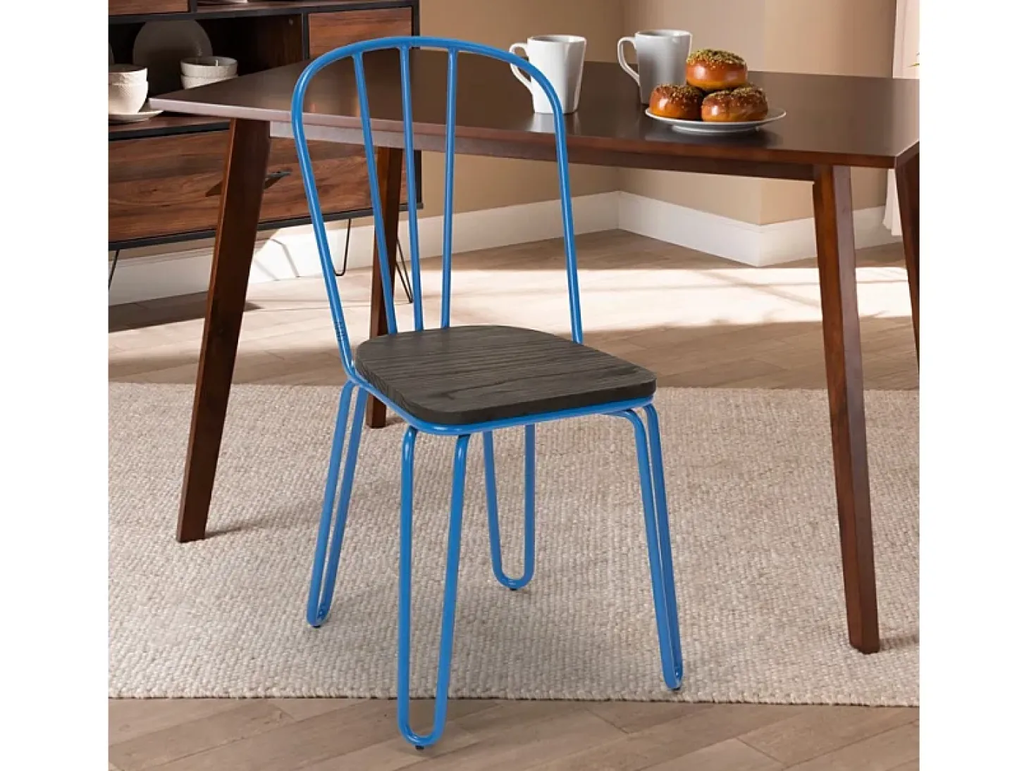 sillas de cocina de acero industrial para bar ferrum - Azul Marino