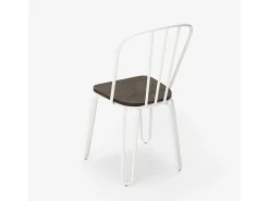 sillas de cocina de acero industrial para bar ferrum - Blanco