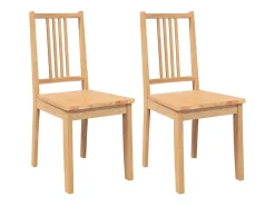 Sillas de comedor 2 unidades madera maciza natural caucho