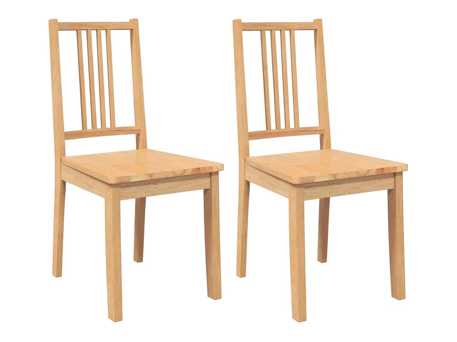 Sillas de comedor 2 unidades madera maciza natural caucho