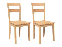 Sillas de comedor 2 unidades madera maciza natural caucho