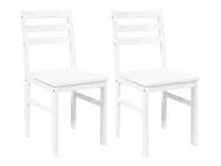Sillas de comedor 2 piezas madera maciza de caucho blanco