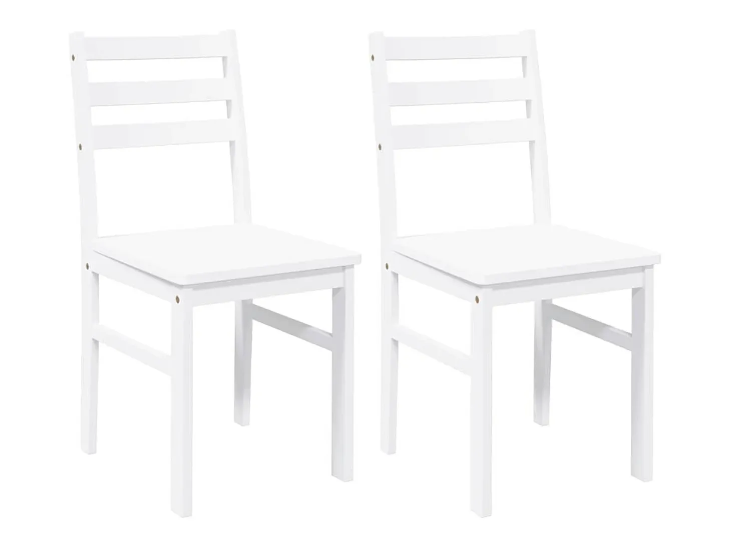Sillas de comedor 2 piezas madera maciza de caucho blanco