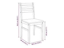 Sillas de comedor 2 piezas madera maciza de caucho blanco