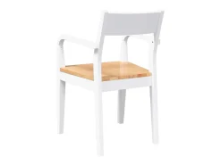 Sillas de comedor 2 piezas madera maciza de caucho blanco