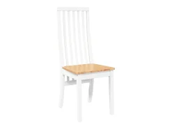 Sillas de comedor 2 piezas madera maciza de caucho blanco