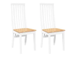 Sillas de comedor 2 piezas madera maciza de caucho blanco