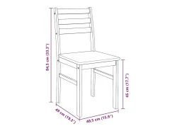 Sillas de comedor 2 piezas madera maciza de caucho